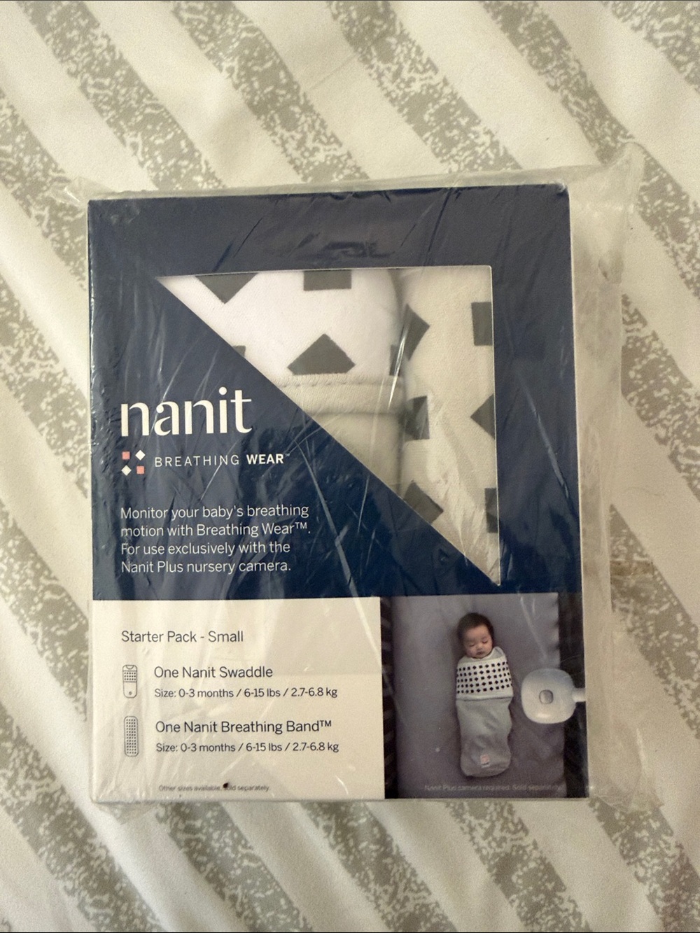 Nanit Small Breathing Wear Starter Pack - White with Gray Triangles